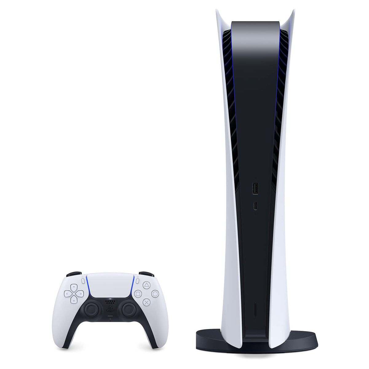 PS5 - Sony PlayStation 5 Digital Edition Gaming Console + Wireless Controller - 16GB GDDR6 RAM, 825GB SSD, 120Hz 8K Output, White (Used - Like New) - Agenda365.com