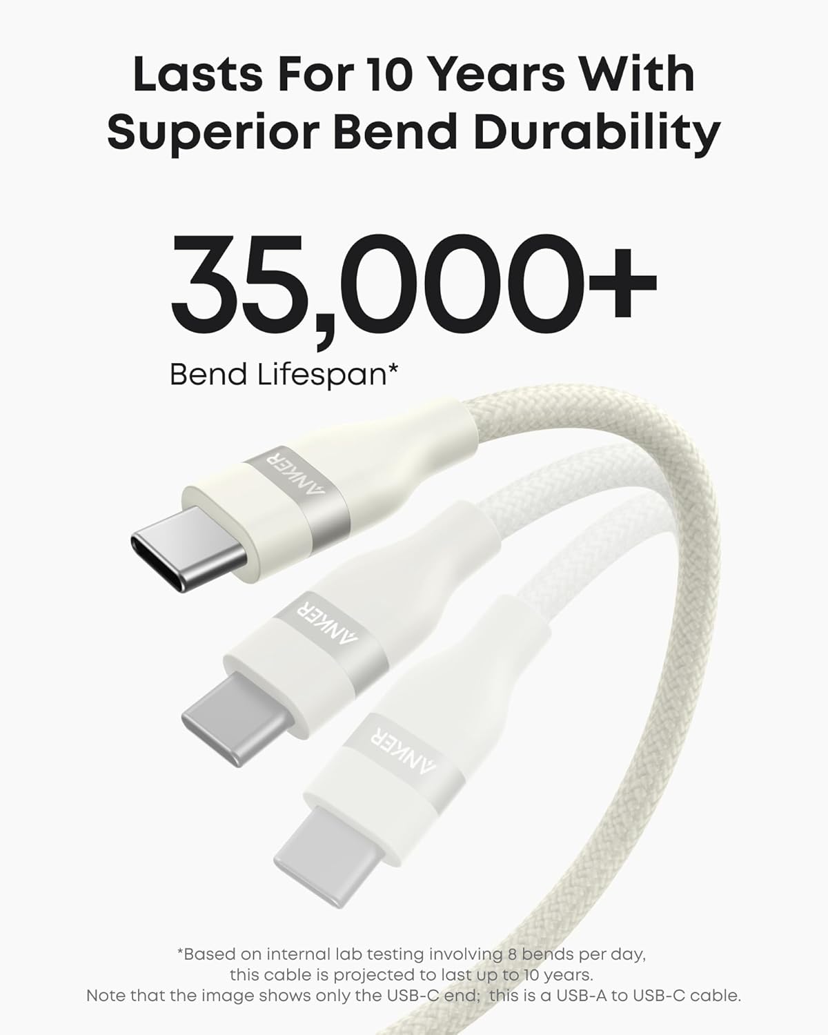 Anker USB-A to USB-C Cable (3 ft / 6 ft, Upcycled-Braided) - Agenda365.com