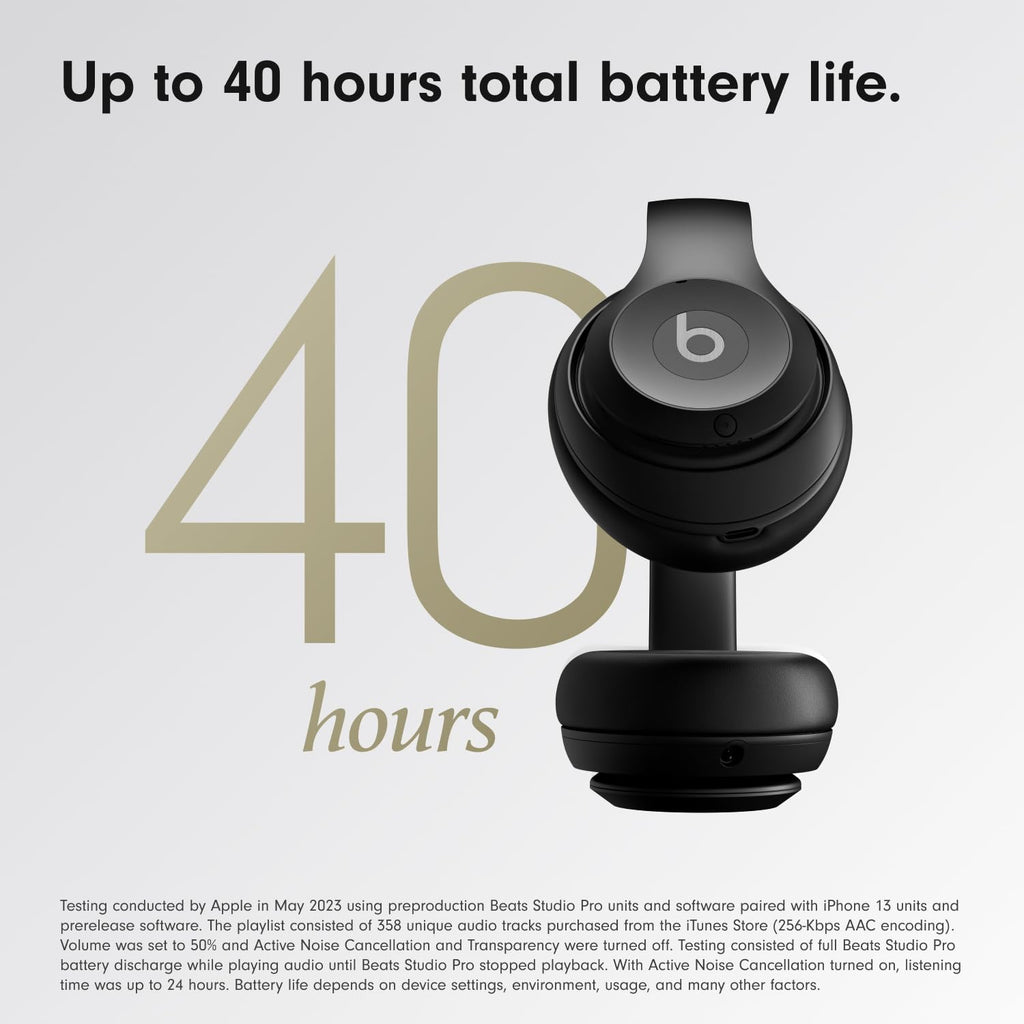 Beats Studio Pro Premium Wireless Over-Ear Headphones- Up to 40-Hour Battery Life, Active Noise Cancelling, Great for Travel & Commuting, USB-C Lossless Audio, Apple & Android Compatible -Black (Refurbished) - Agenda365.com