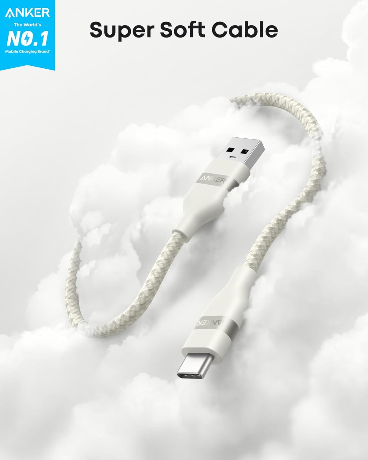 Anker USB-A to USB-C Cable (3 ft / 6 ft, Upcycled-Braided) - Agenda365.com