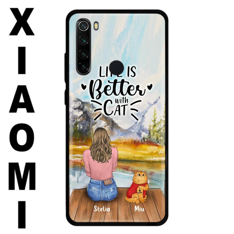 Personalized Cat Mom Phone Case - Gifts For Cat Lovers With Up to 3 Cats - Home Is Where The Paws Are - I Love Mom - Case For iPhone, Samsung And Xiaomi - Agenda365.com