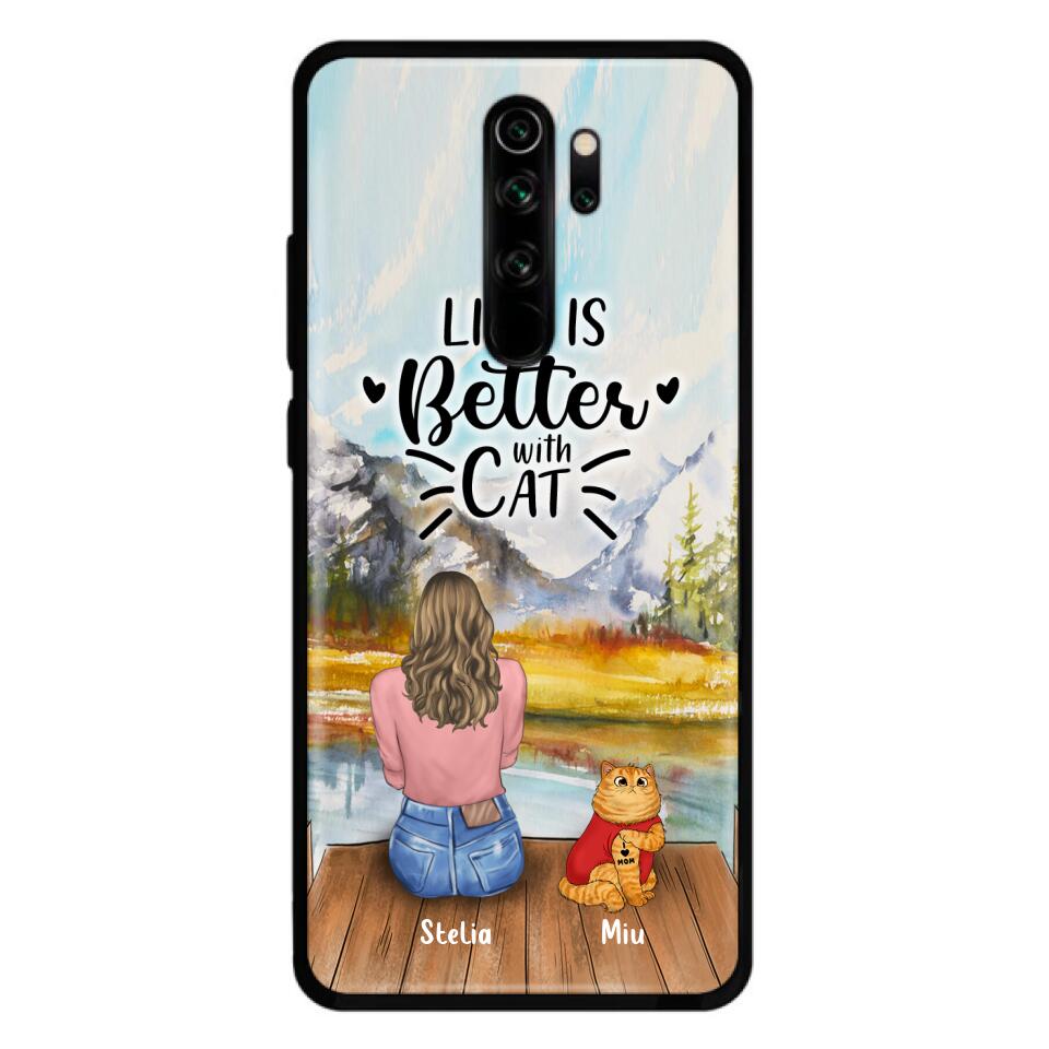 Personalized Cat Mom Phone Case - Gifts For Cat Lovers With Up to 3 Cats - Home Is Where The Paws Are - I Love Mom - Case For iPhone, Samsung And Xiaomi - Agenda365.com