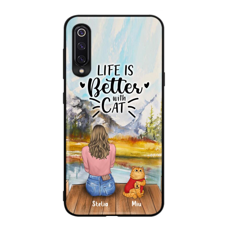 Personalized Cat Mom Phone Case - Gifts For Cat Lovers With Up to 3 Cats - Home Is Where The Paws Are - I Love Mom - Case For iPhone, Samsung And Xiaomi - Agenda365.com
