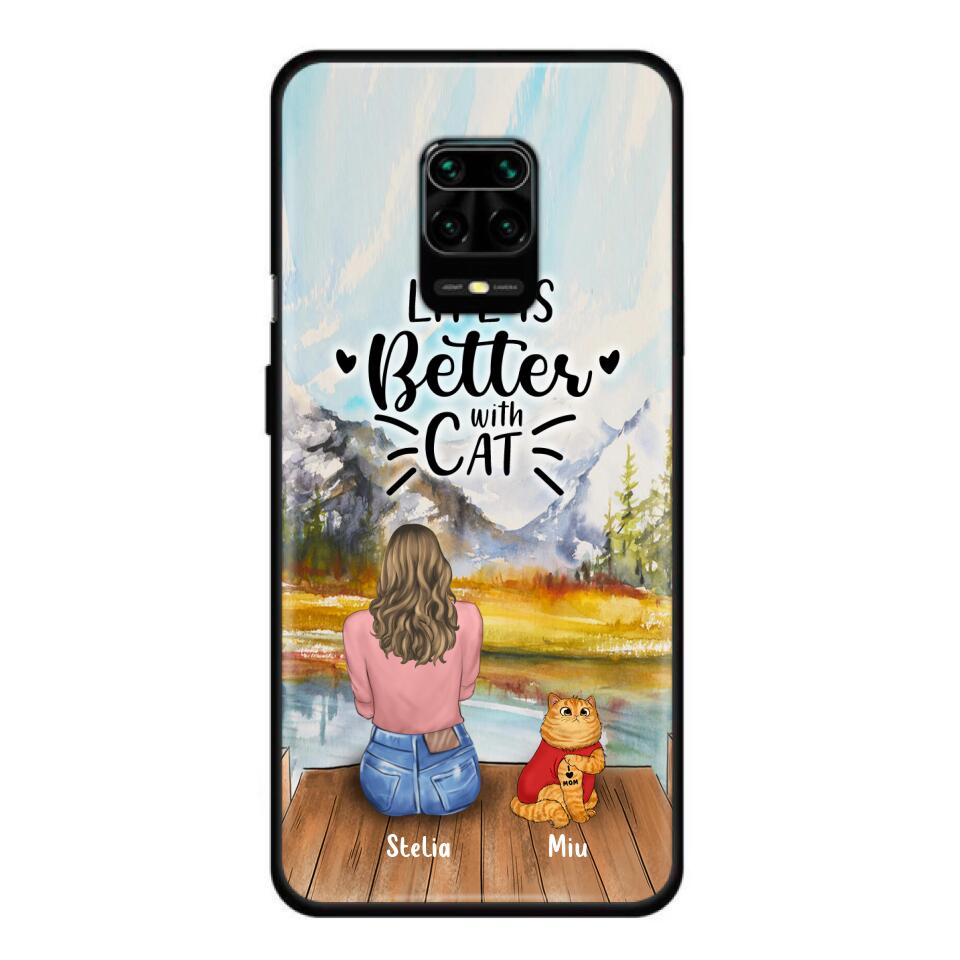 Personalized Cat Mom Phone Case - Gifts For Cat Lovers With Up to 3 Cats - Home Is Where The Paws Are - I Love Mom - Case For iPhone, Samsung And Xiaomi - Agenda365.com