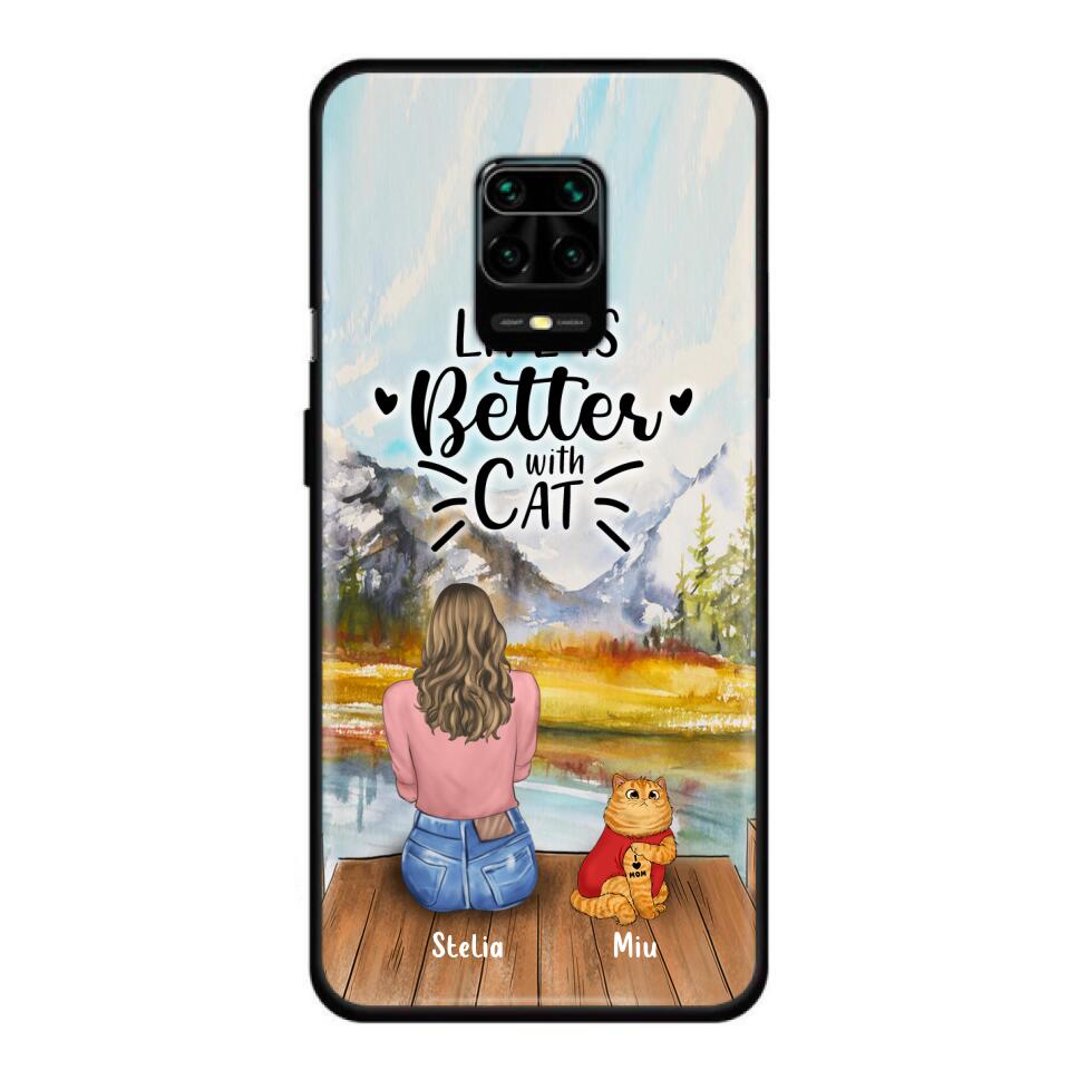 Personalized Cat Mom Phone Case - Gifts For Cat Lovers With Up to 3 Cats - Home Is Where The Paws Are - I Love Mom - Case For iPhone, Samsung And Xiaomi - Agenda365.com