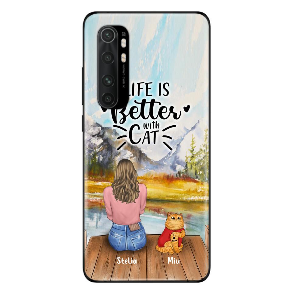 Personalized Cat Mom Phone Case - Gifts For Cat Lovers With Up to 3 Cats - Home Is Where The Paws Are - I Love Mom - Case For iPhone, Samsung And Xiaomi - Agenda365.com