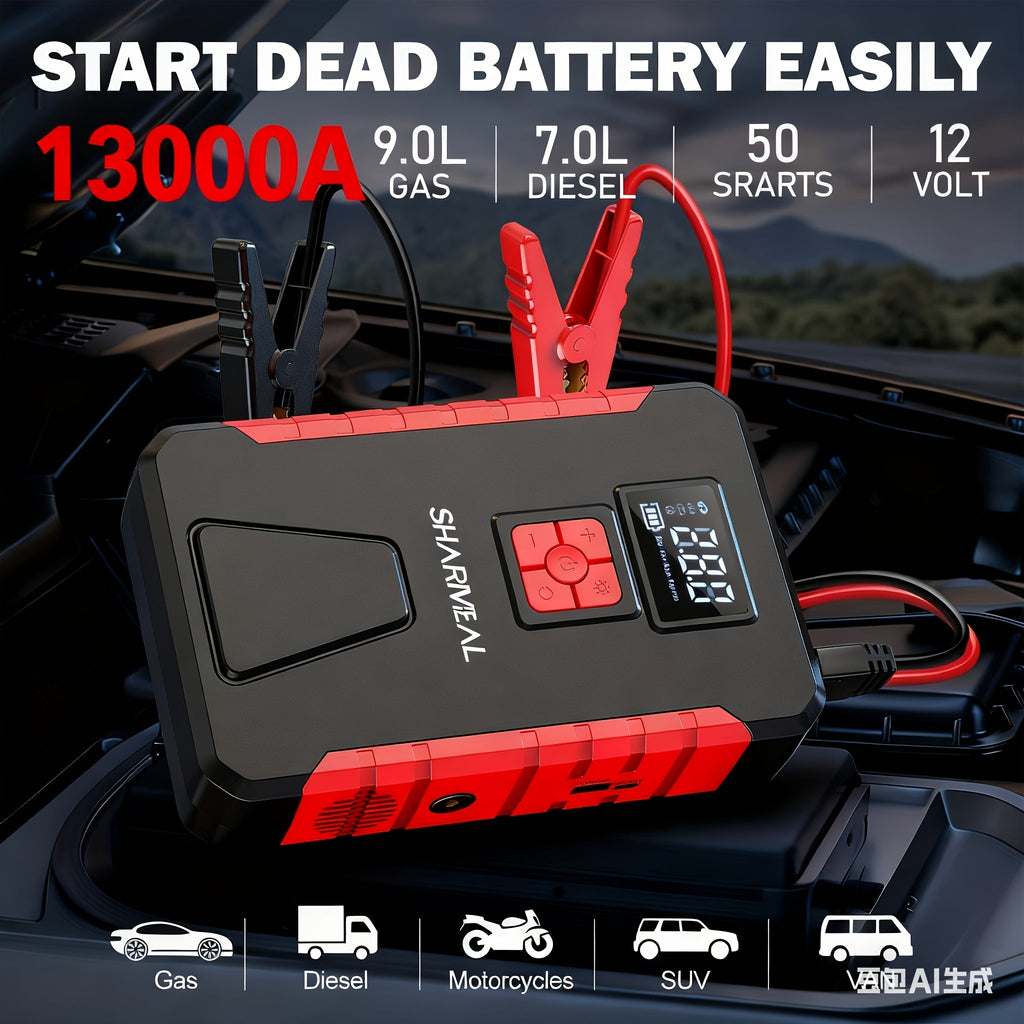 Portable Car Jump Starter with Air Compressor - Agenda365.com