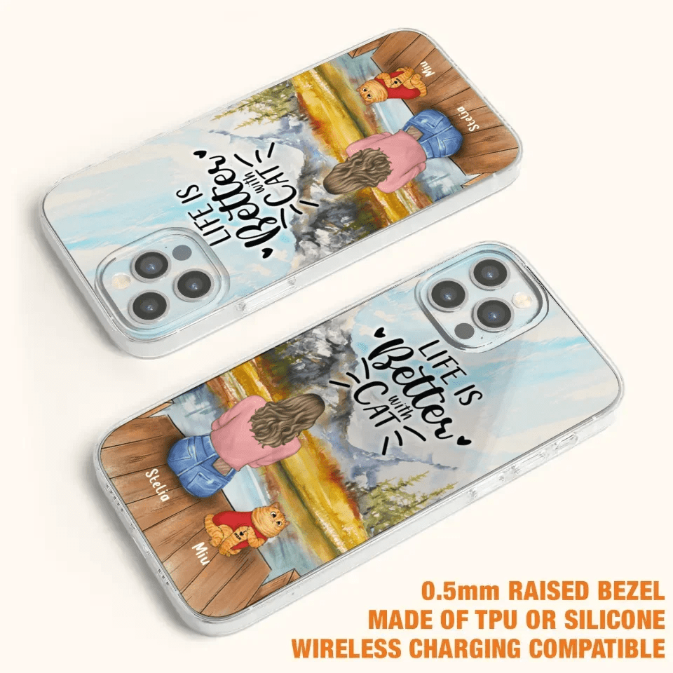 Personalized Cat Mom Phone Case - Gifts For Cat Lovers With Up to 3 Cats - Home Is Where The Paws Are - I Love Mom - Case For iPhone, Samsung And Xiaomi - Agenda365.com