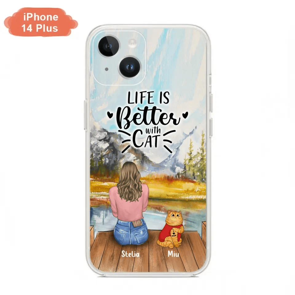 Personalized Cat Mom Phone Case - Gifts For Cat Lovers With Up to 3 Cats - Home Is Where The Paws Are - I Love Mom - Case For iPhone, Samsung And Xiaomi - Agenda365.com