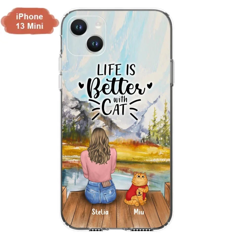Personalized Cat Mom Phone Case - Gifts For Cat Lovers With Up to 3 Cats - Home Is Where The Paws Are - I Love Mom - Case For iPhone, Samsung And Xiaomi - Agenda365.com