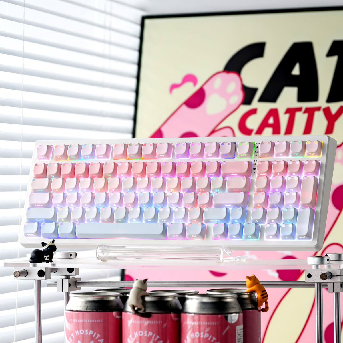 XVX Lumicat MAO Profile Side-Printed Shine-Through 113-Key Keycap Set - Agenda365.com