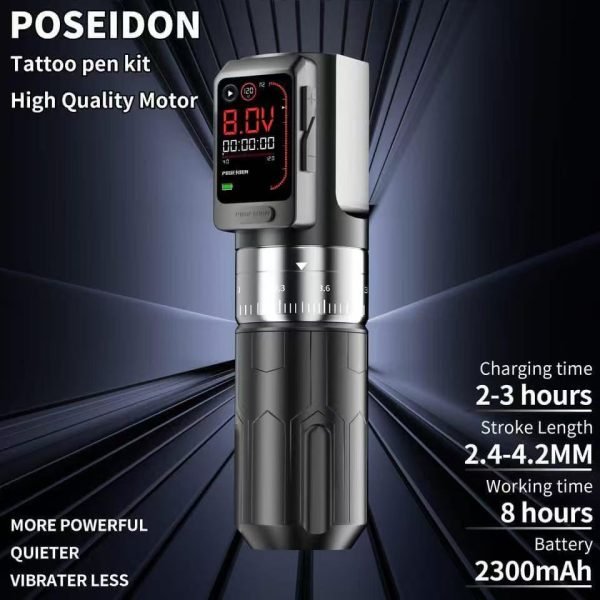 POSEIDON-S-LUXE DUAL POWER TATTOO PEN SET – WIRELESS FREEDOM MEETS WIRED PRECISION - Agenda365.com