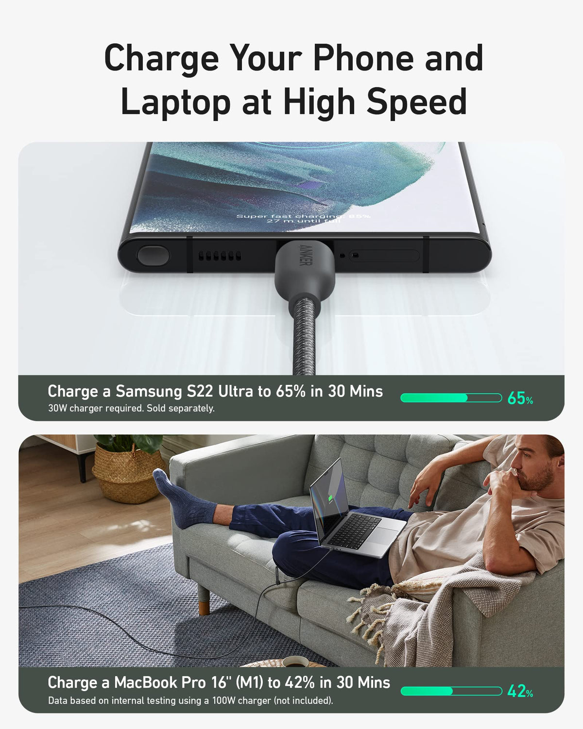 Anker <b>543</b> USB C to USB C Cable (240W, 10 ft) - Agenda365.com