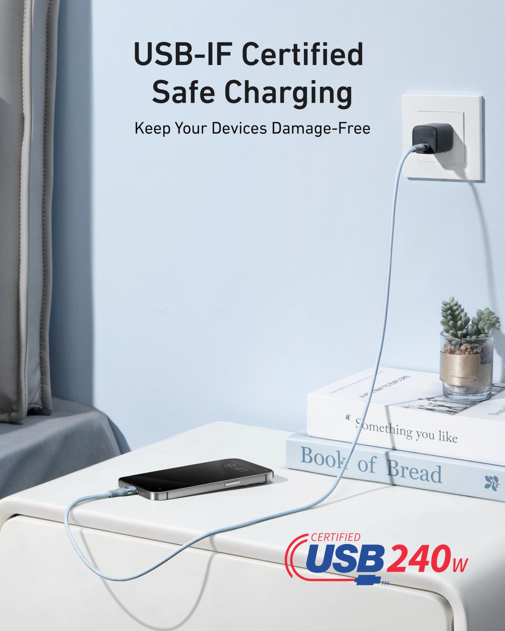 Anker USB-C to USB-C Cable (3 ft / 6 ft, 240W, Upcycled-Braided) - Agenda365.com