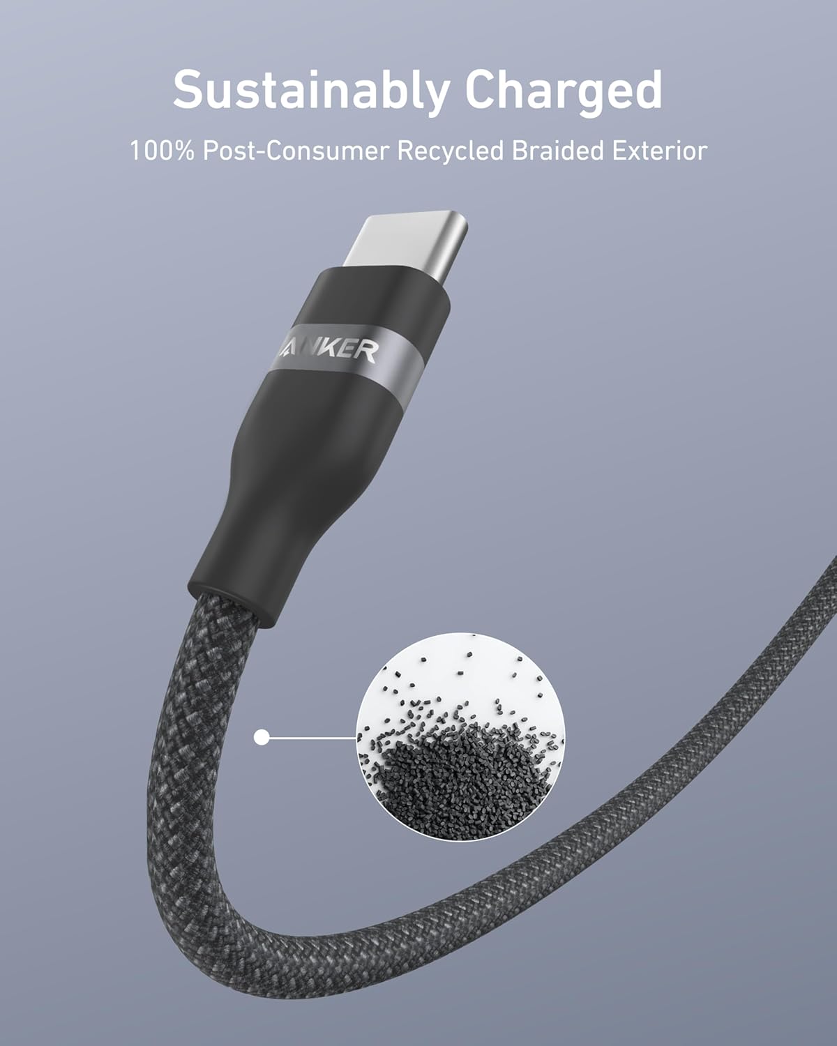 Anker USB-C to USB-C Cable (3 ft / 6 ft, 240W, Upcycled-Braided) - Agenda365.com