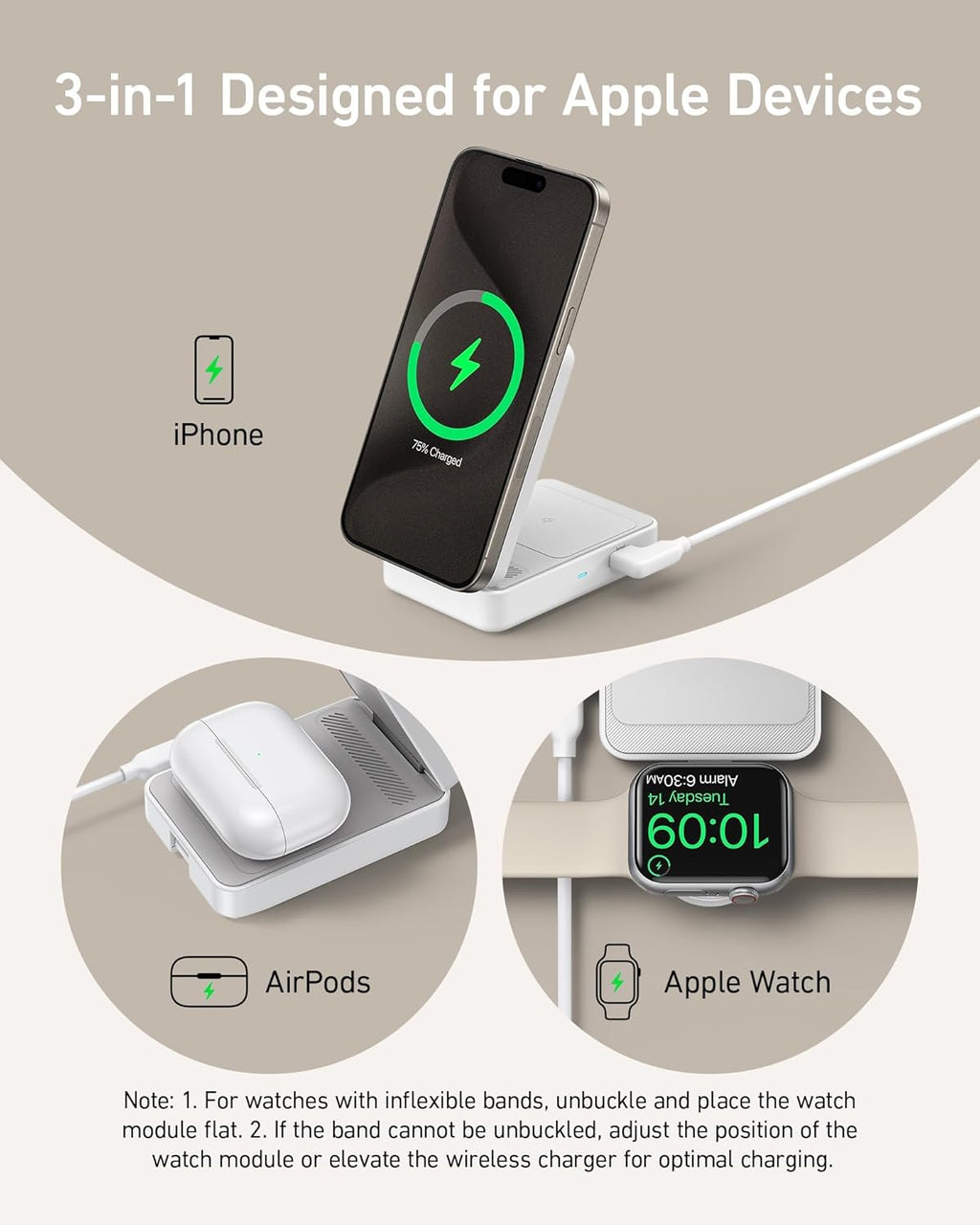 Anker MagGo Wireless Charging Station (Foldable 3-in-1) - Agenda365.com