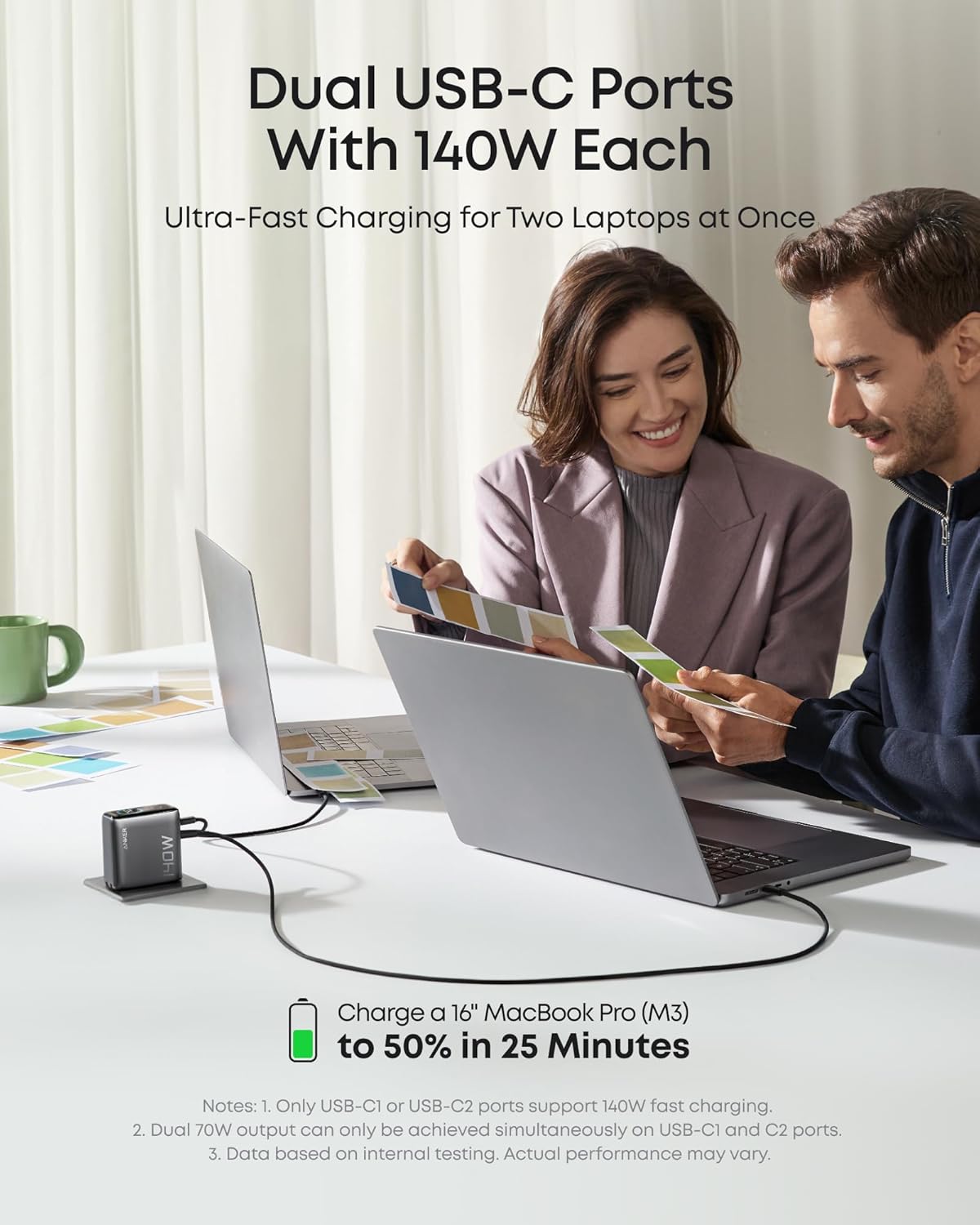 Anker Charger (140W, 4-Port, PD 3.1) with USB-C Cable - Agenda365.com