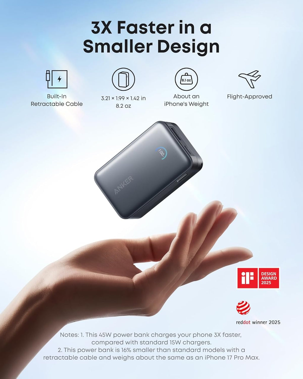 Anker Nano Power Bank (10K, 45W, Built-In Retractable USB-C Cable) - Agenda365.com