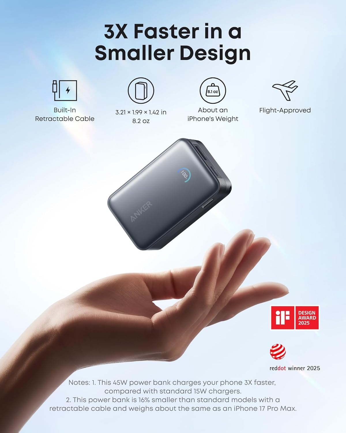 Anker Nano Power Bank (10K, 45W, Built-In Retractable USB-C Cable) - Agenda365.com