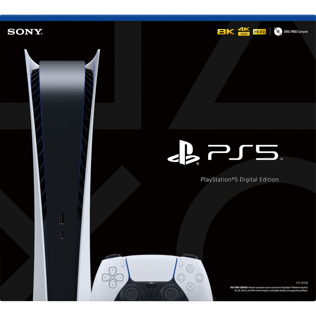 PS5 - Sony PlayStation 5 Digital Edition Gaming Console + Wireless Controller - 16GB GDDR6 RAM, 825GB SSD, 120Hz 8K Output, White (Used - Like New) - Agenda365.com