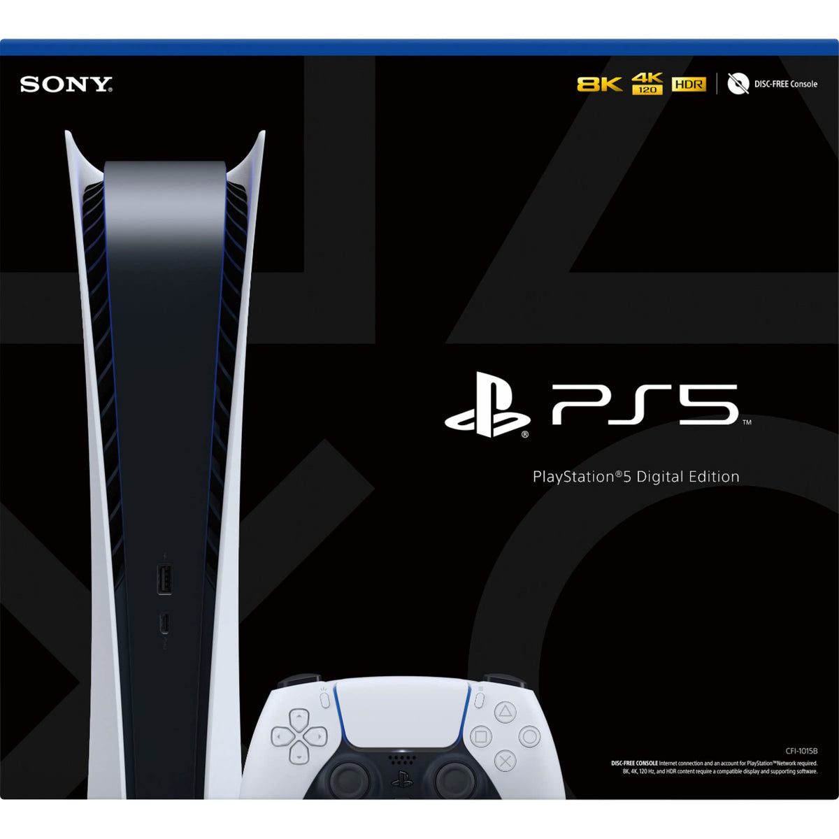 PS5 - Sony PlayStation 5 Digital Edition Gaming Console + Wireless Controller - 16GB GDDR6 RAM, 825GB SSD, 120Hz 8K Output, White (Used - Like New) - Agenda365.com