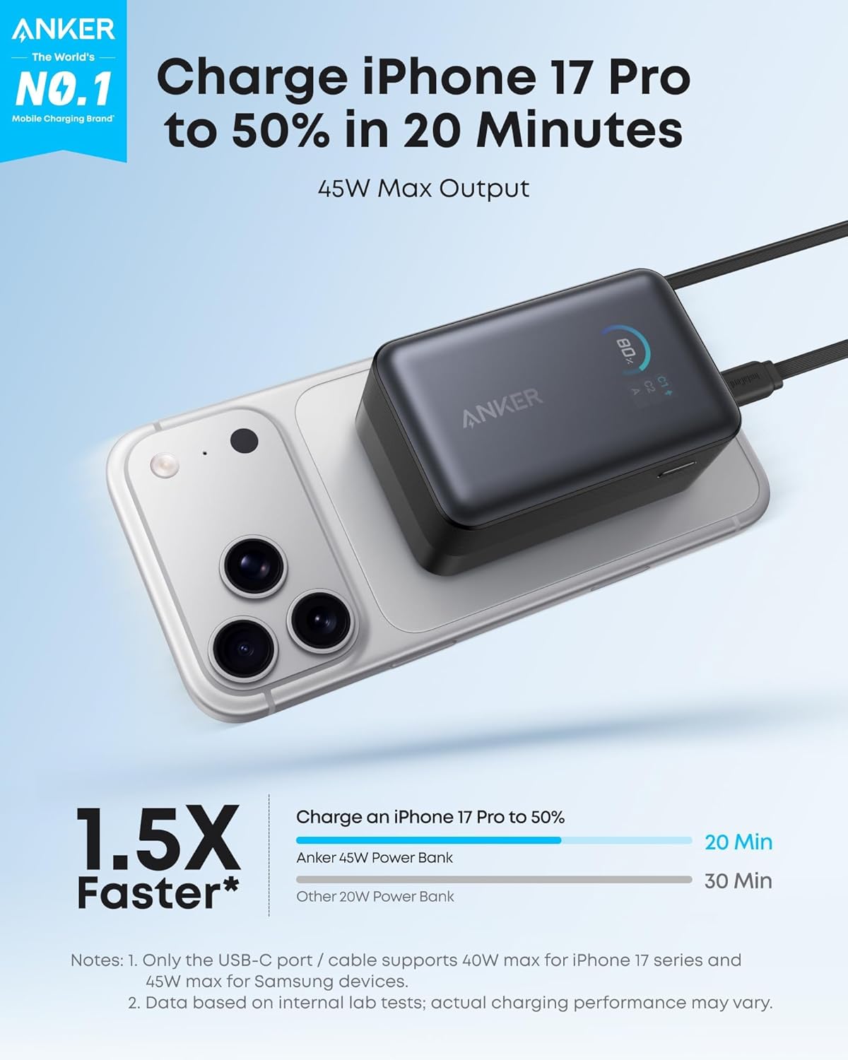 Anker Nano Power Bank (10K, 45W, Built-In Retractable USB-C Cable) - Agenda365.com