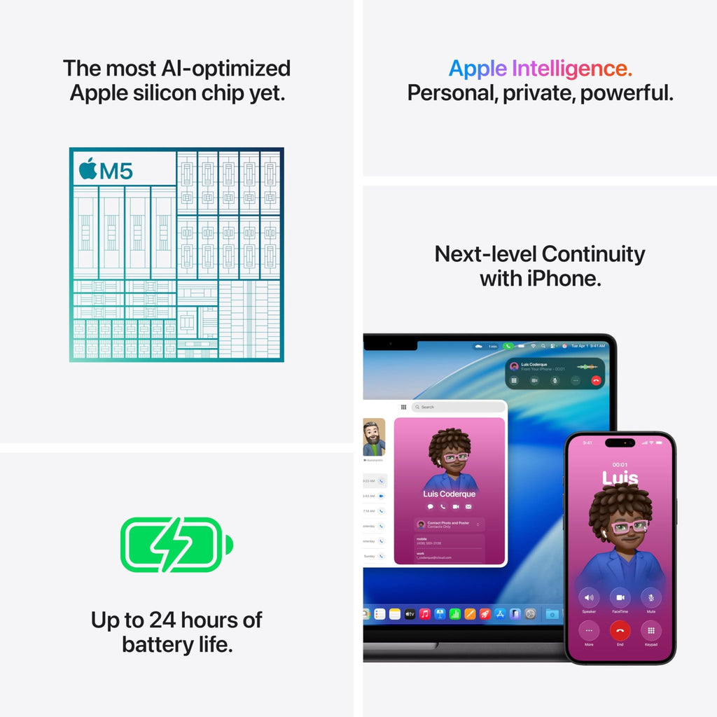 Apple 2026 MacBook Pro Laptop with Apple M5 Pro chip with 15-core CPU and 16-core GPU: Built for AI, 14.2-inch Liquid Retina XDR Display, 24GB Unified Memory, 1TB SSD, Wi-Fi 7; Space Black - Agenda365.com