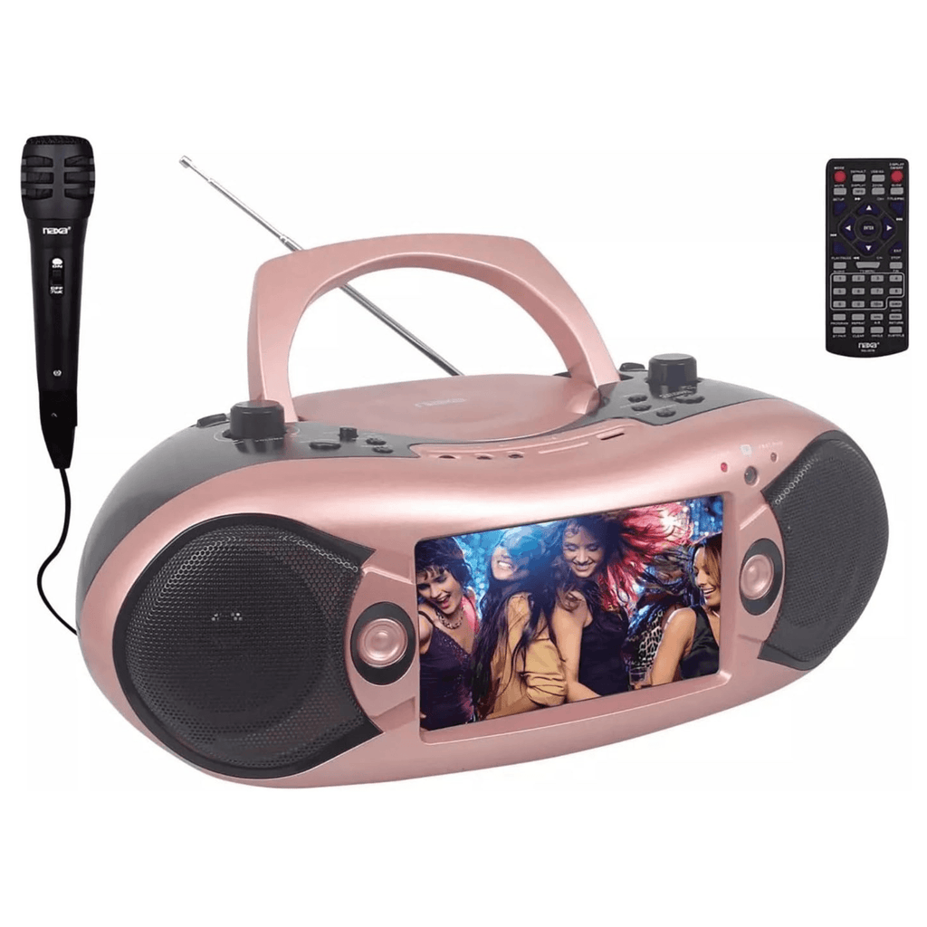 Naxa 7” Bluetooth TV DVD Boombox with Mic Rose Gold - Refurbished - Agenda365.com