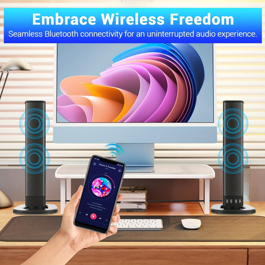 Wireless Soundbar for TV – 2-in-1 Detachable Bluetooth Speaker - Agenda365.com