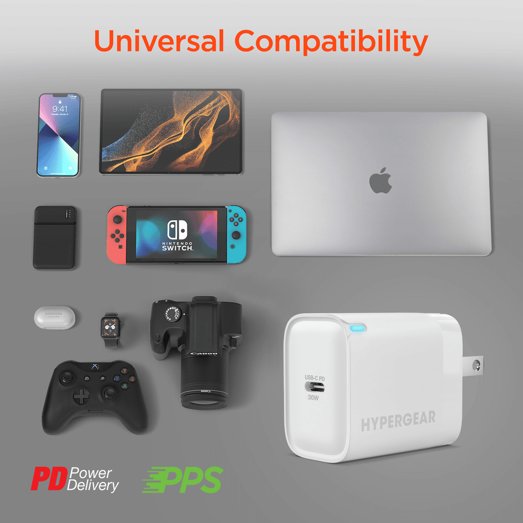 HyperGear 30W USB-C PD Fast Wall Charger with PPS - Agenda365.com