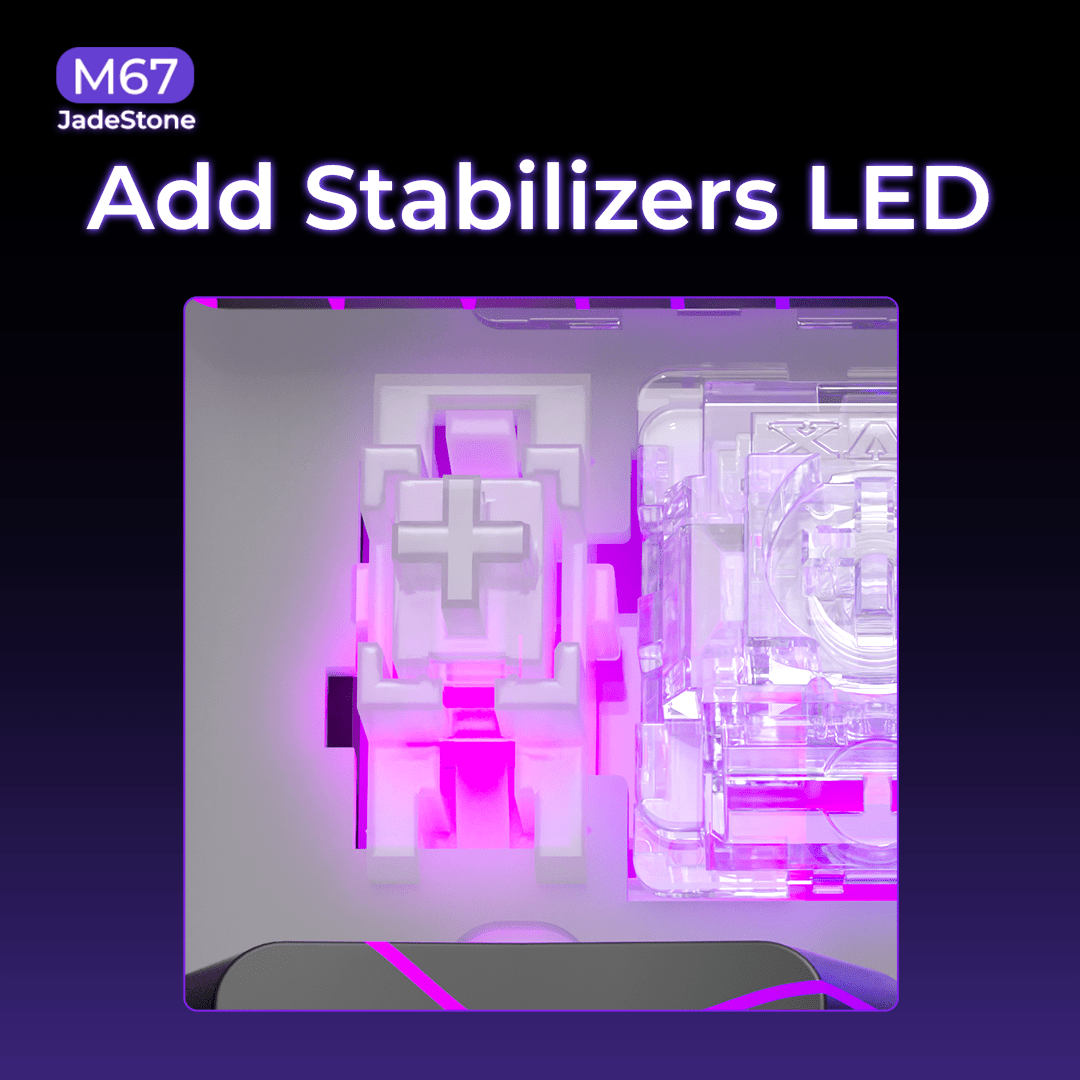 XVX M67 JadeStone Stellar White Tri-Mode RGB Mechanical Keyboard - Agenda365.com