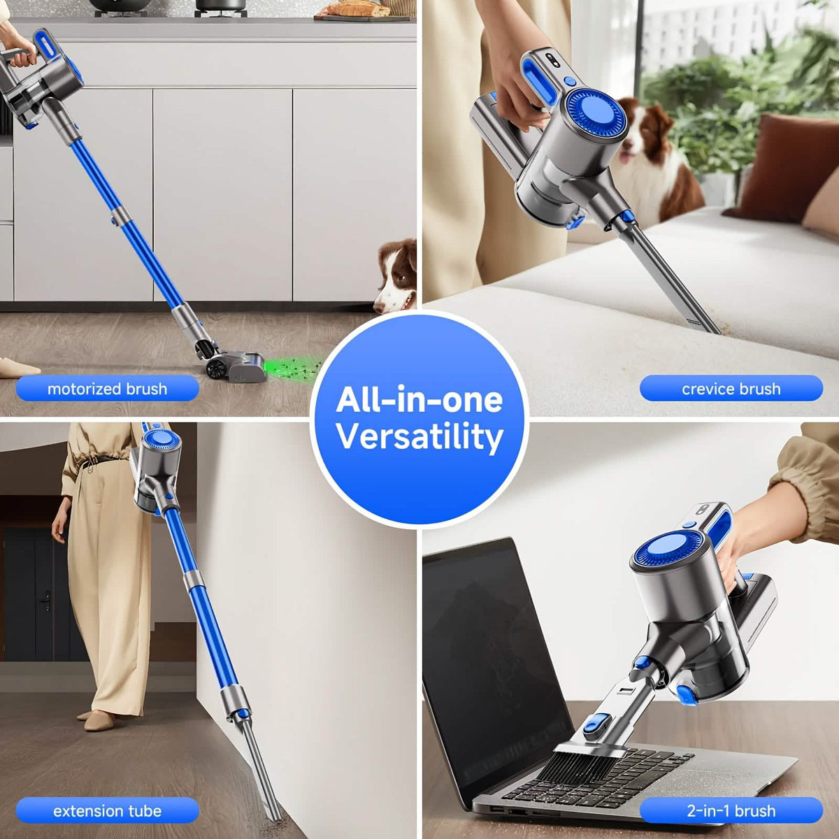 Cordless Vacuum Cleaner with LED Light & Removable Battery - Agenda365.com