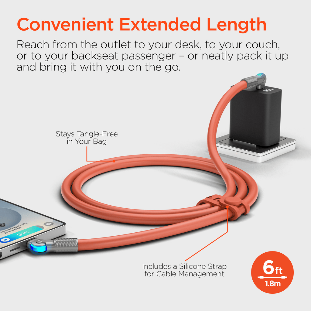 HyperGear Chunky180° 100W USB-C to USB-C Rugged Fast Charge Cable 6ft - Agenda365.com