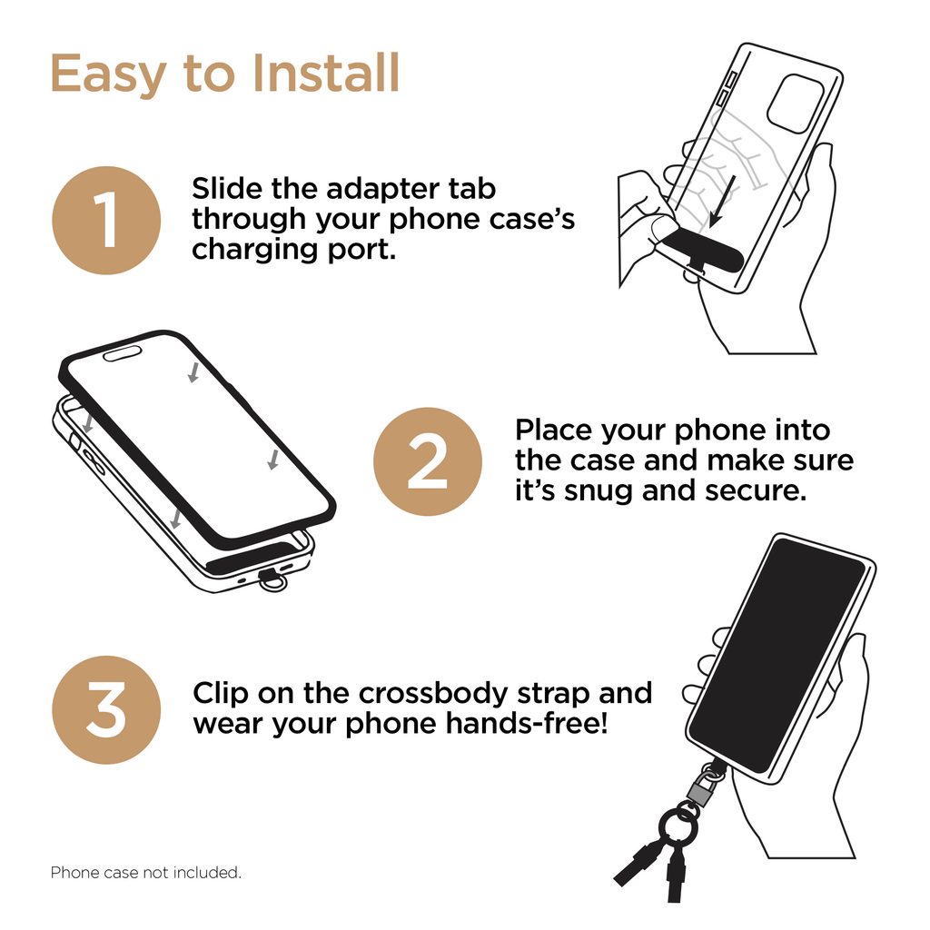 HyperGear 2-in-1 Universal Crossbody Phone Strap and Charging Cable - Agenda365.com