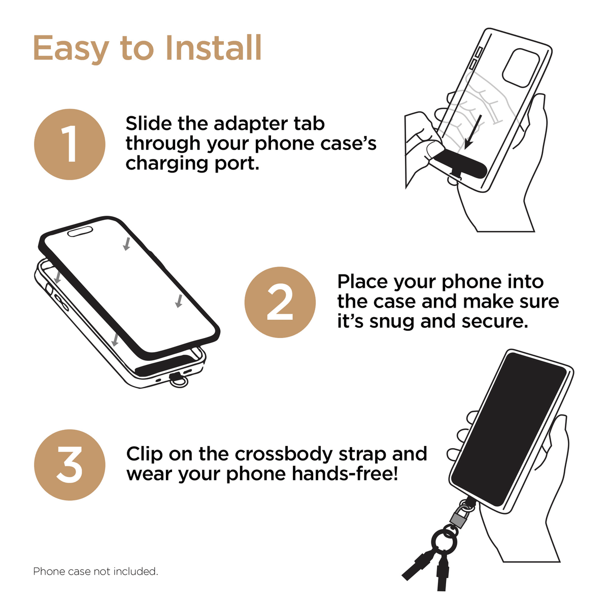 HyperGear 2-in-1 Universal Crossbody Phone Strap and Charging Cable - Agenda365.com