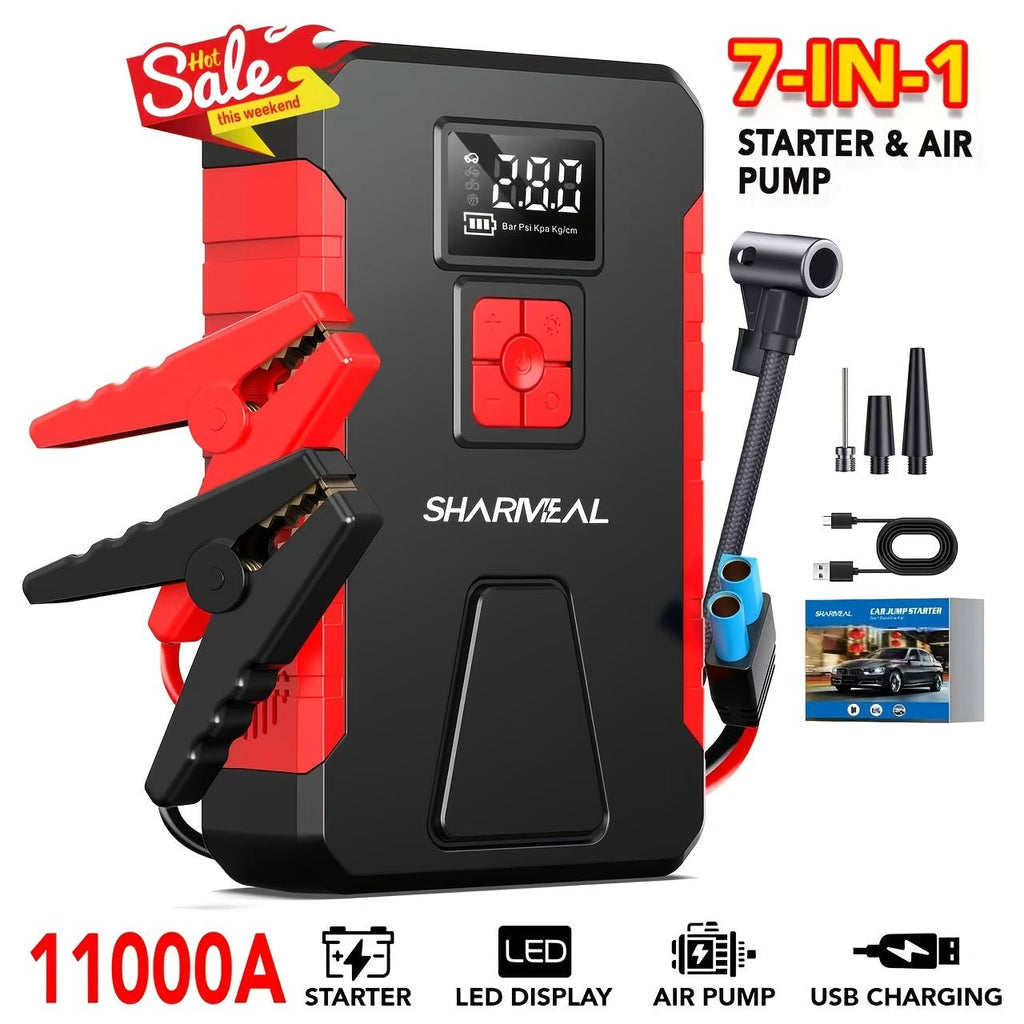 Portable Car Jump Starter with Air Compressor - Agenda365.com