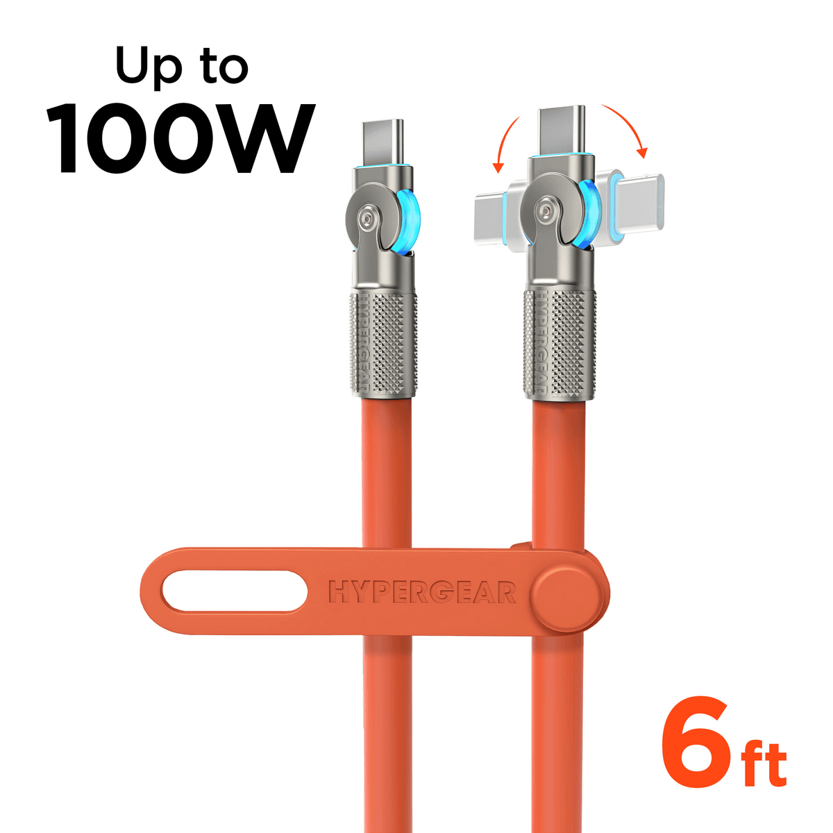 HyperGear Chunky180° 100W USB-C to USB-C Rugged Fast Charge Cable 6ft - Agenda365.com