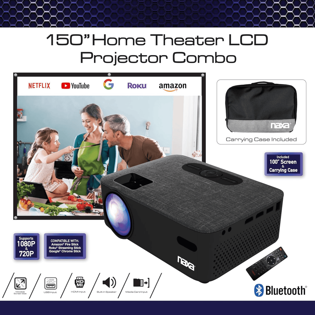 Naxa 150" Home Theater LCD Projector Combo - Refurbished - Agenda365.com