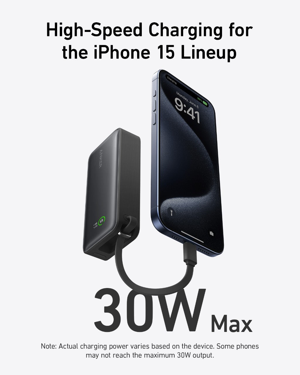 Anker Nano Power Bank (30W, Built-In USB-C Cable) - Agenda365.com