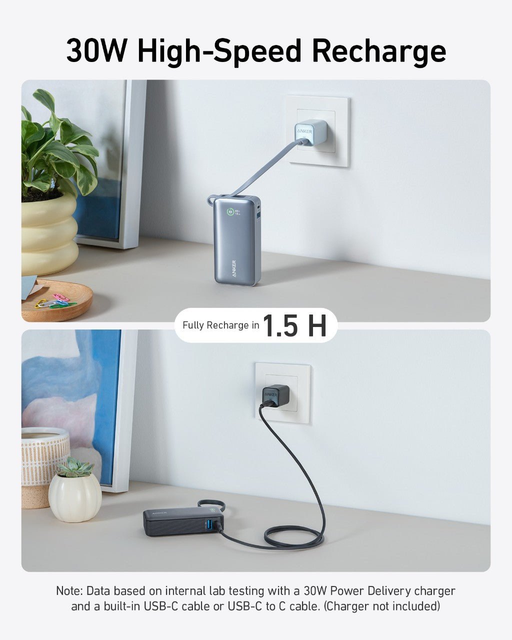 Anker Nano Power Bank (30W, Built-In USB-C Cable) - Agenda365.com