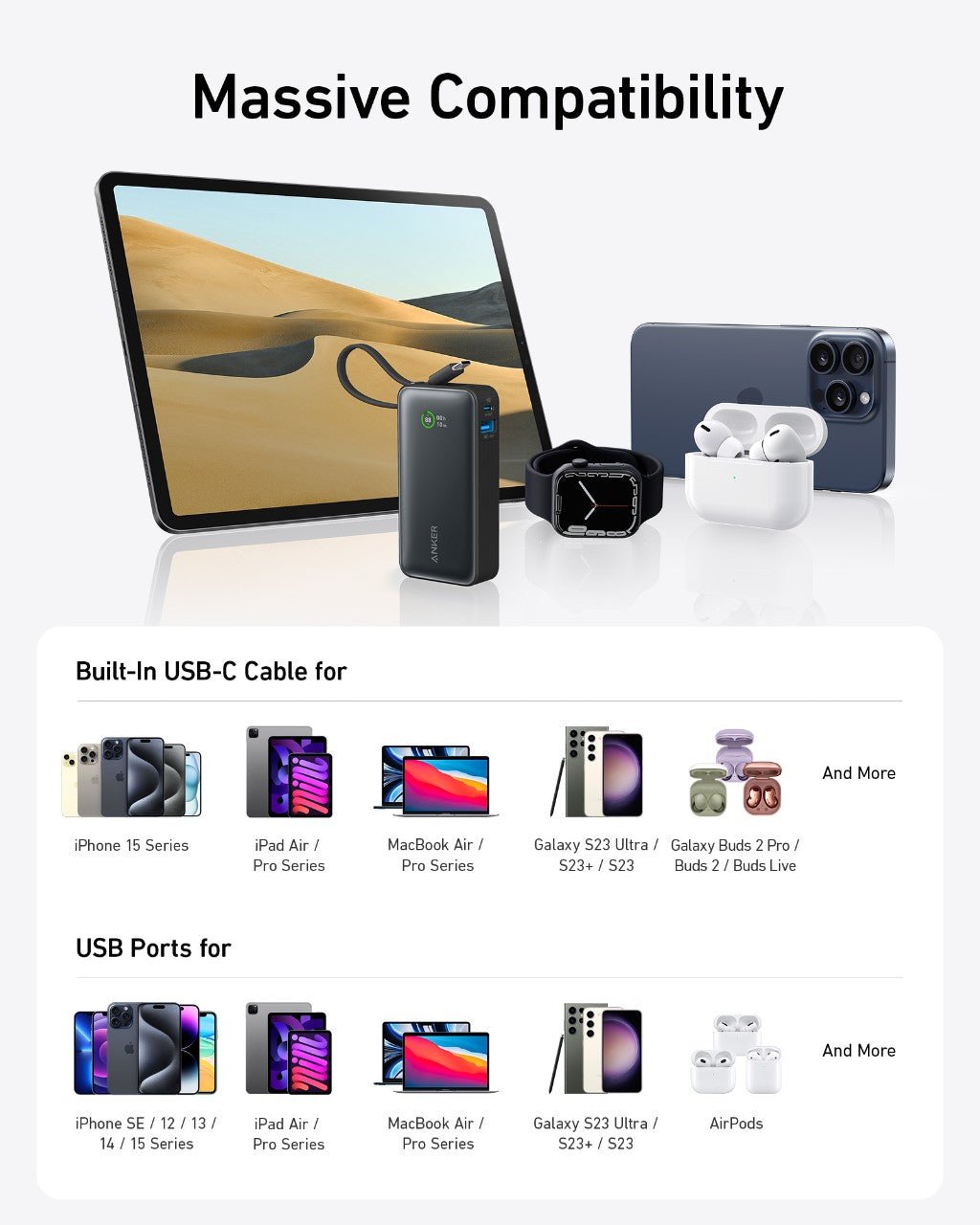 Anker Nano Power Bank (30W, Built-In USB-C Cable) - Agenda365.com