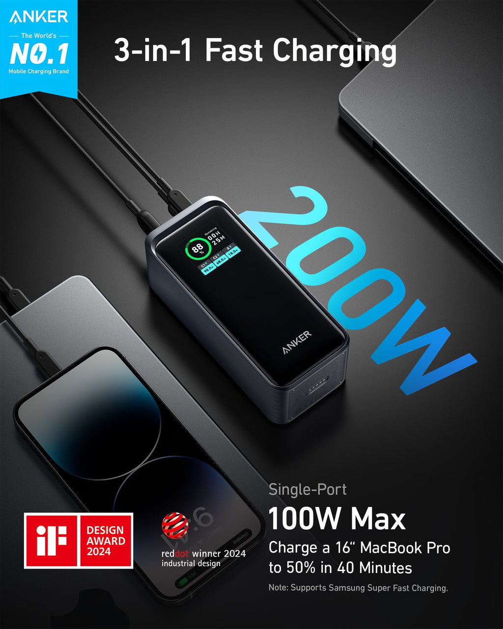 Anker Prime Power Bank (20K, 200W) - Agenda365.com