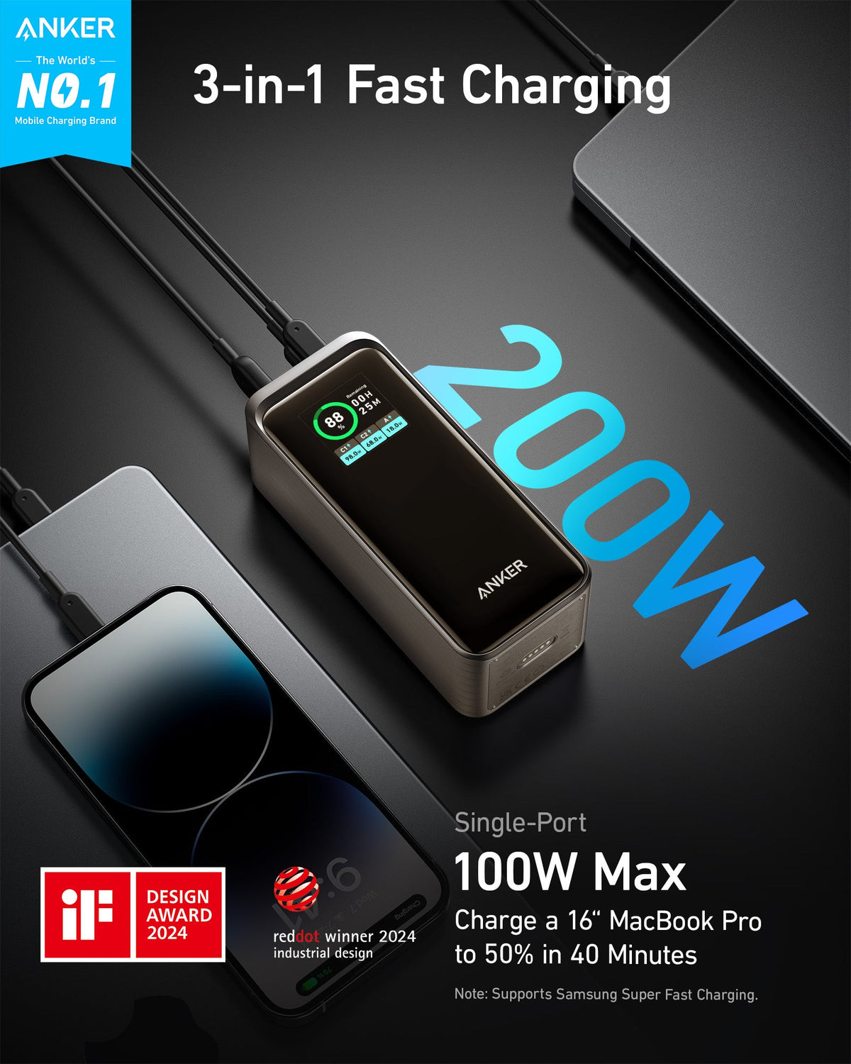 Anker Prime Power Bank (20K, 200W) - Agenda365.com