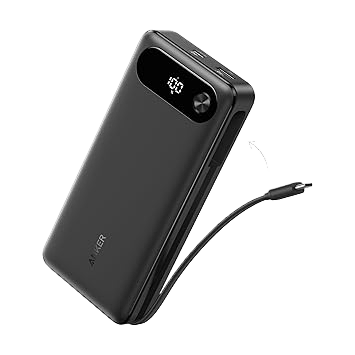 Anker Power Bank (20K, 87W, Built-In USB-C Cable) - Agenda365.com