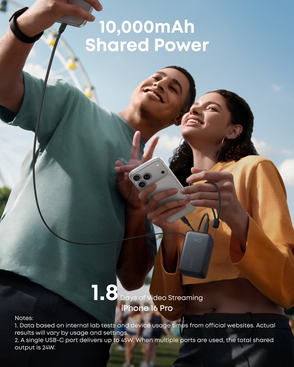 Anker Nano Power Bank (10K, 45W, Built-In Retractable USB-C Cable) - Agenda365.com