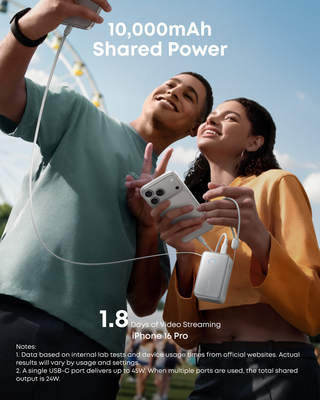 Anker Nano Power Bank (10K, 45W, Built-In Retractable USB-C Cable) - Agenda365.com