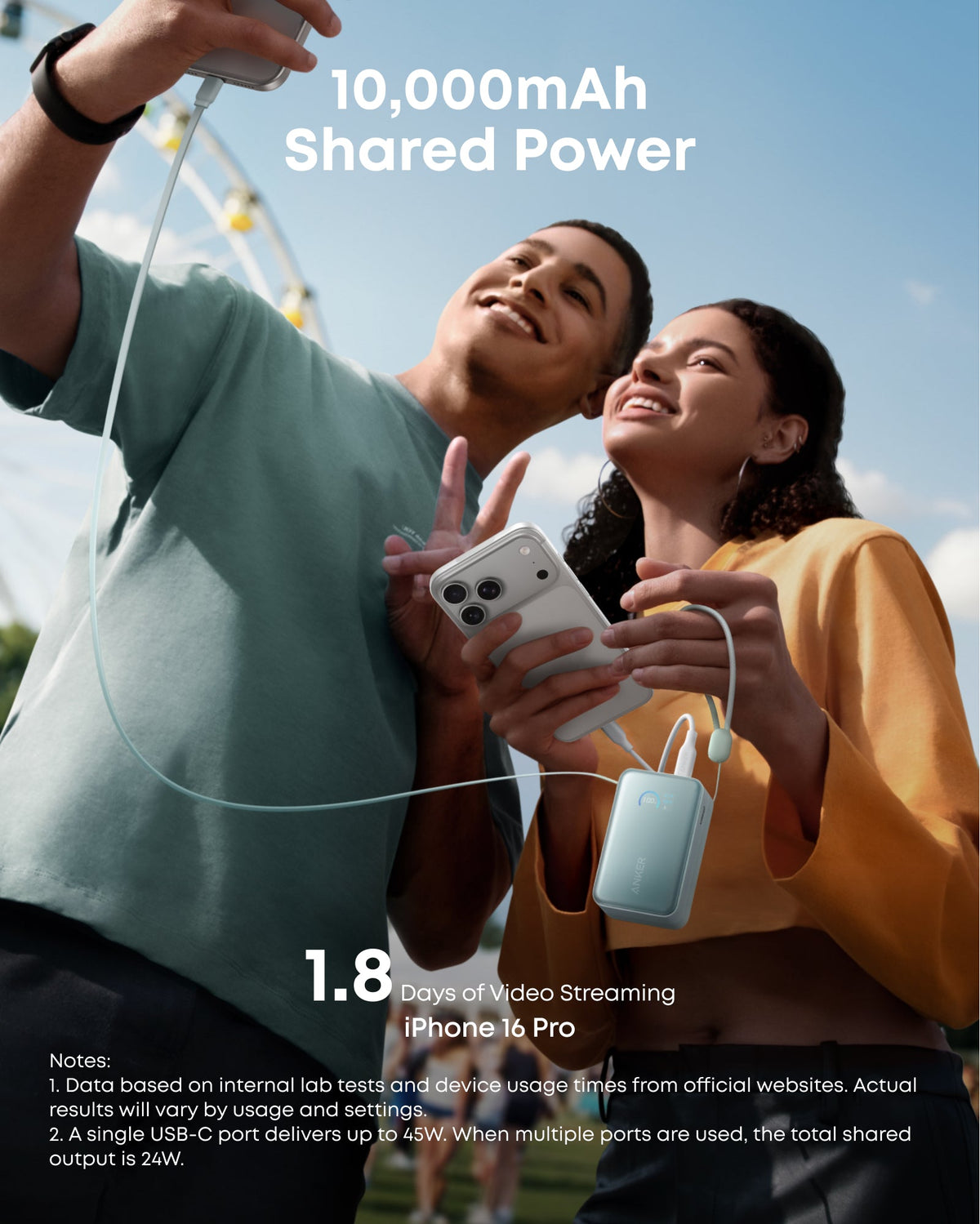 Anker Nano Power Bank (10K, 45W, Built-In Retractable USB-C Cable) - Agenda365.com