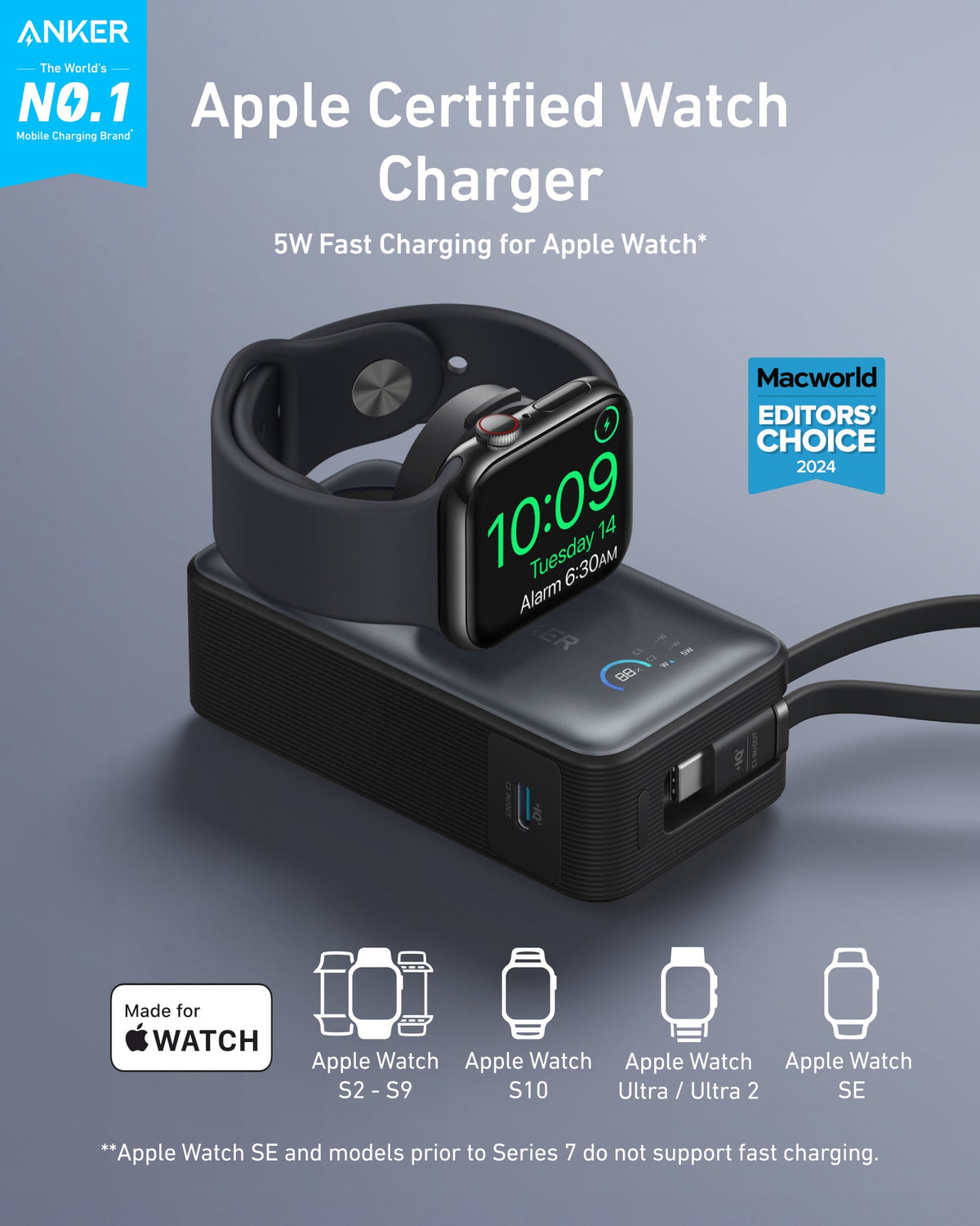 Anker MagGo Power Bank (10K, 35W, For Apple Watch) - Agenda365.com