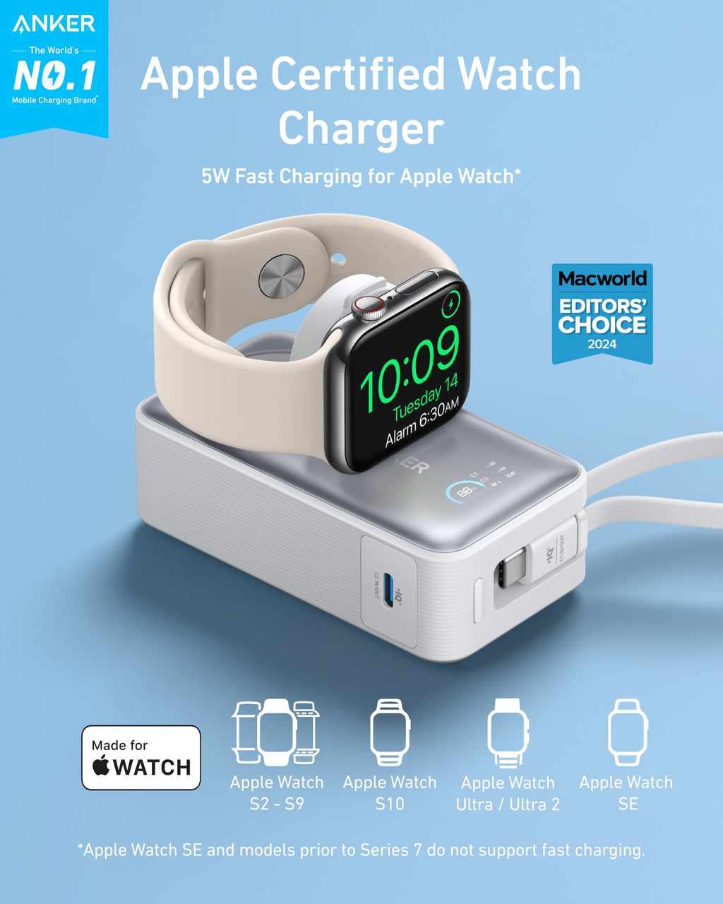 Anker MagGo Power Bank (10K, 35W, For Apple Watch) - Agenda365.com