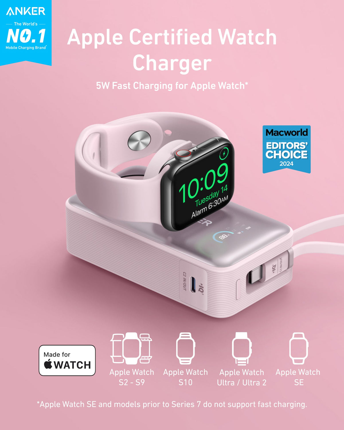 Anker MagGo Power Bank (10K, 35W, For Apple Watch) - Agenda365.com